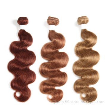 Ombre Body Wave Bundles Honey Brown 1b/30 Human Hair Bundles,Brazilian Virgin Hair Weave Bundles,2 Tones Remy Hair Extensions